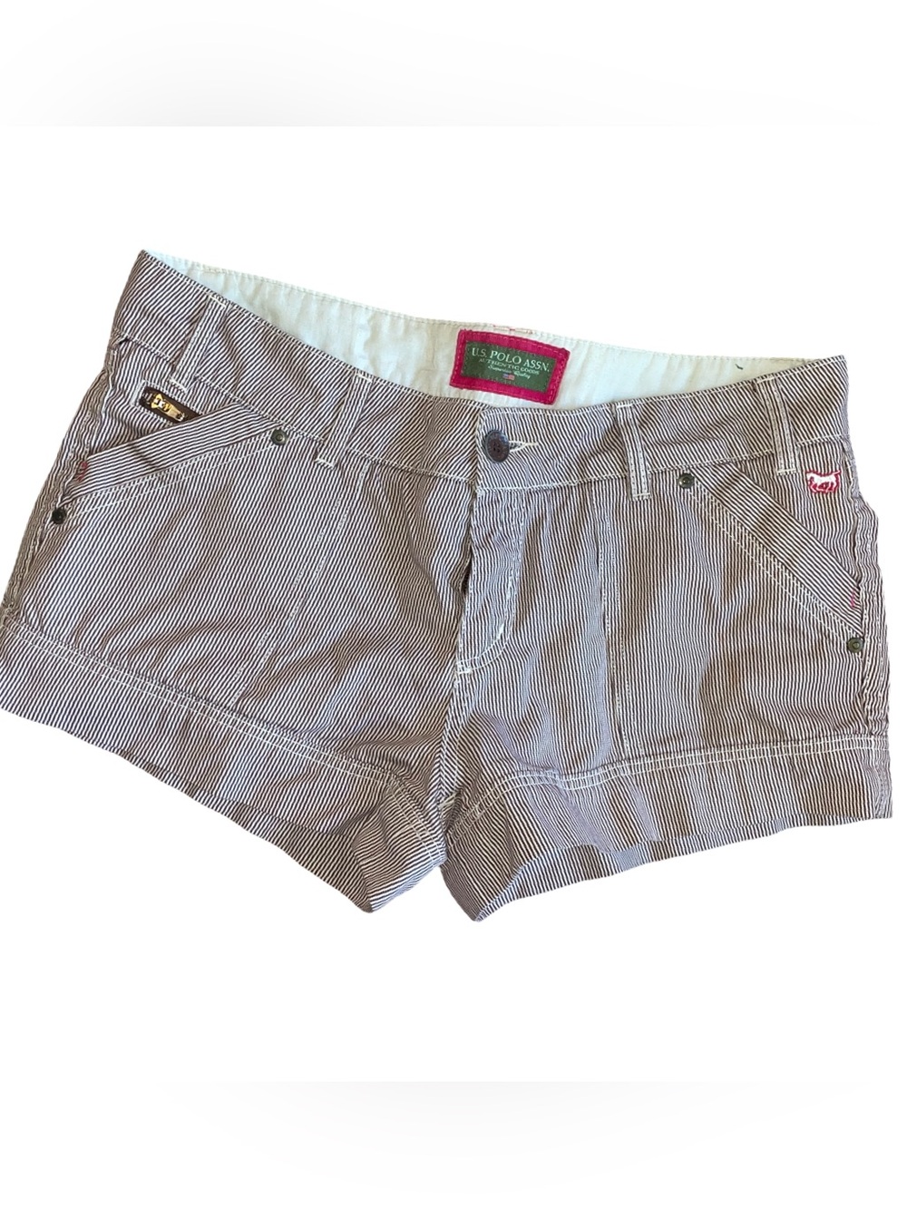 U.S. Polo Assn. Women's Striped Shorts - Brown/White